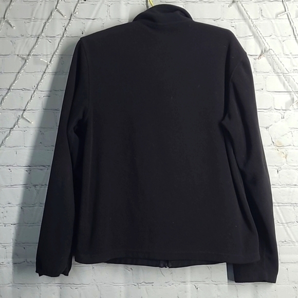 Vintage 90s STARTER Rich Black Collared Full Zip Fleece Sweatshirt Jacket Size S - Picture 10 of 14